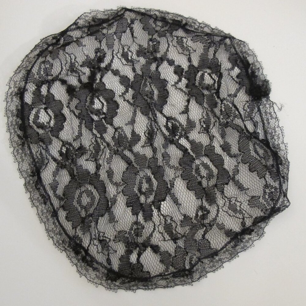 Black lace doily